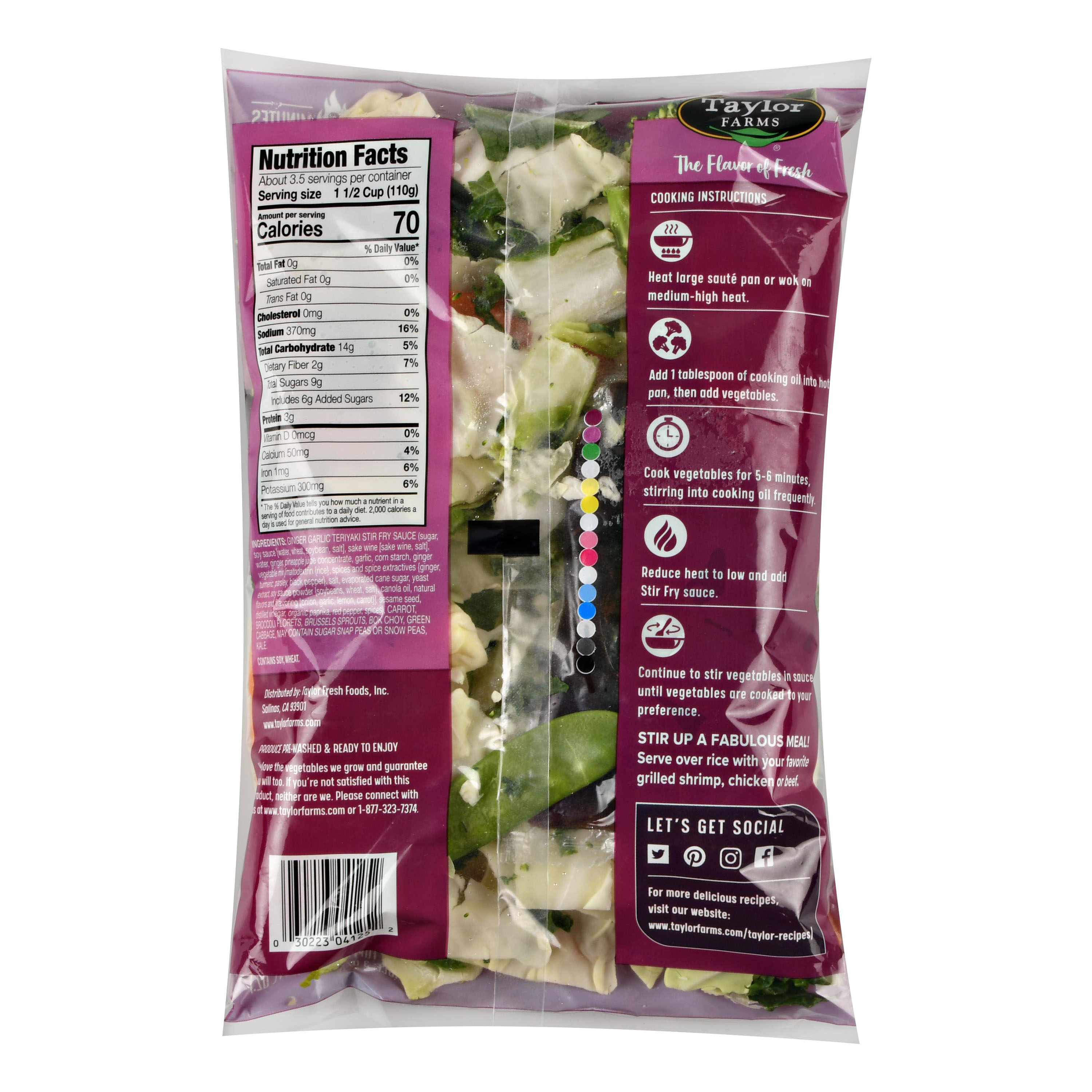 Taylor Farms Ginger Garlic Stir Fry Kit Packaged Meal, 14 oz thumbnail 2
