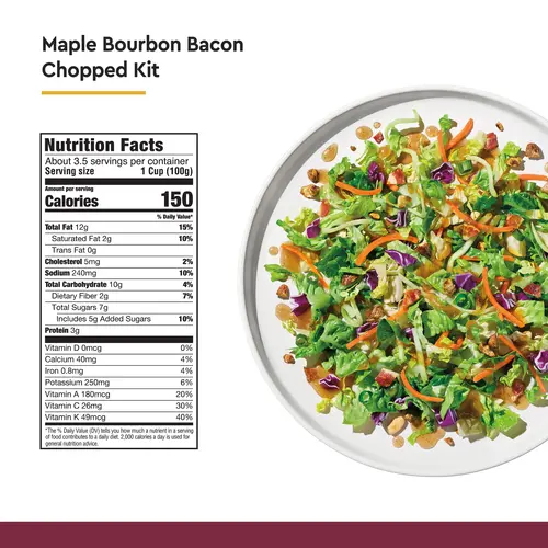 Taylor Farms Maple Bourbon Bacon Chopped Salad Kit, 12.8 oz Bag, Fresh thumbnail 3