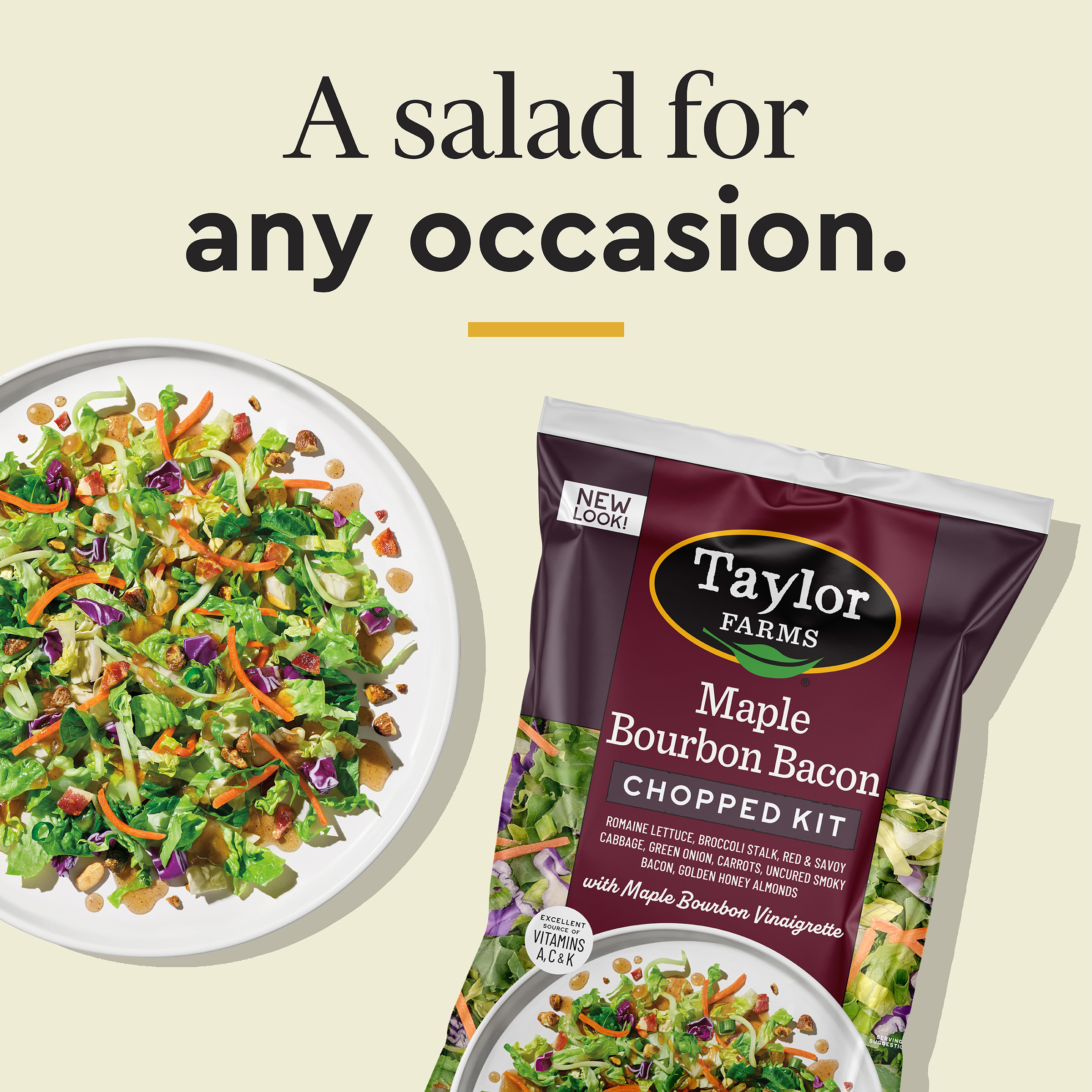 Taylor Farms Maple Bourbon Bacon Chopped Salad Kit, 12.8 oz Bag, Fresh thumbnail 4