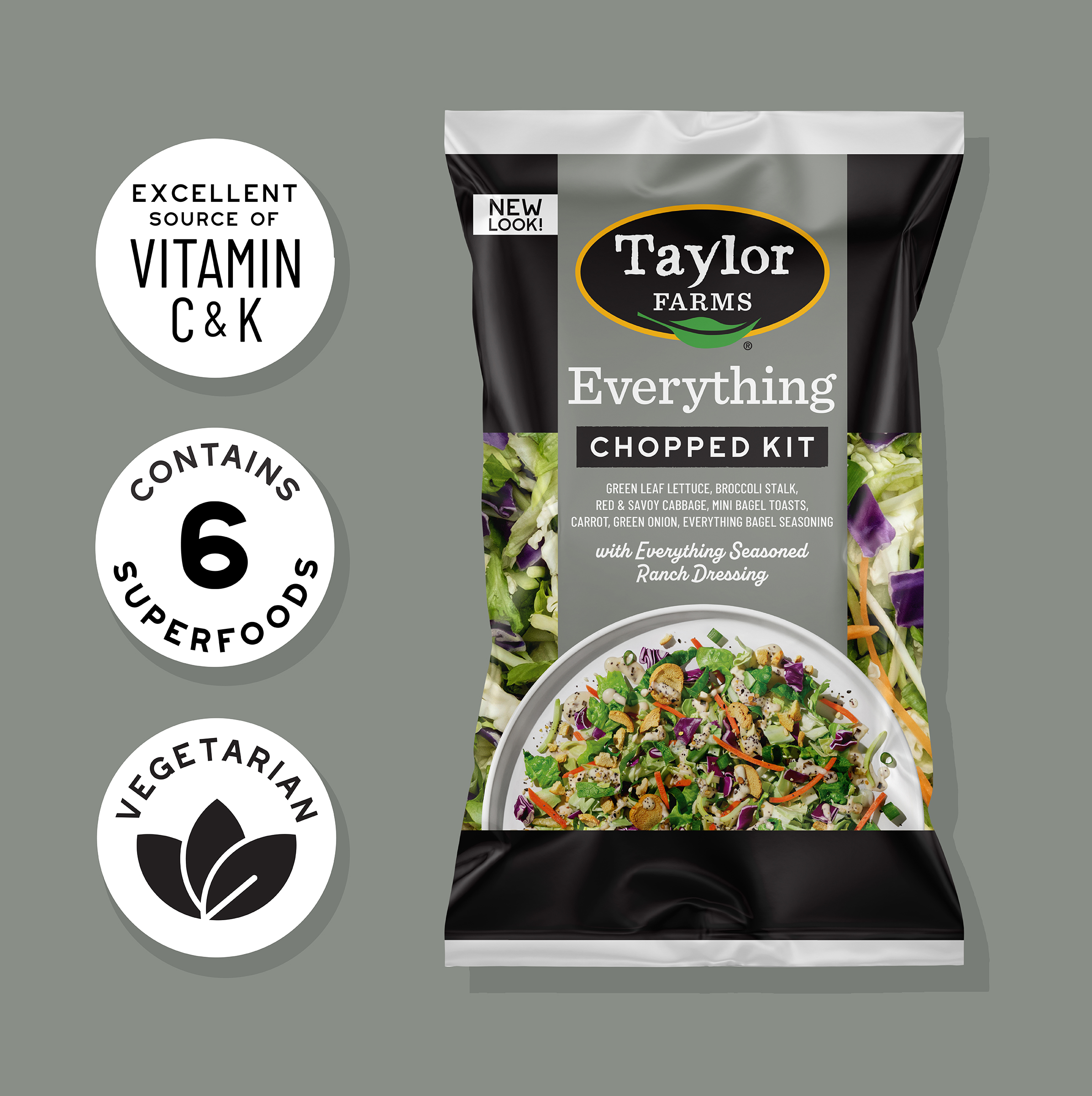 Taylor Farms Everything Chopped Salad Kit, 11.57 oz Bag, Fresh thumbnail 2