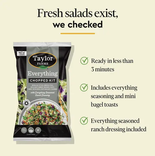 Taylor Farms Everything Chopped Salad Kit, 11.57 oz Bag, Fresh thumbnail 4