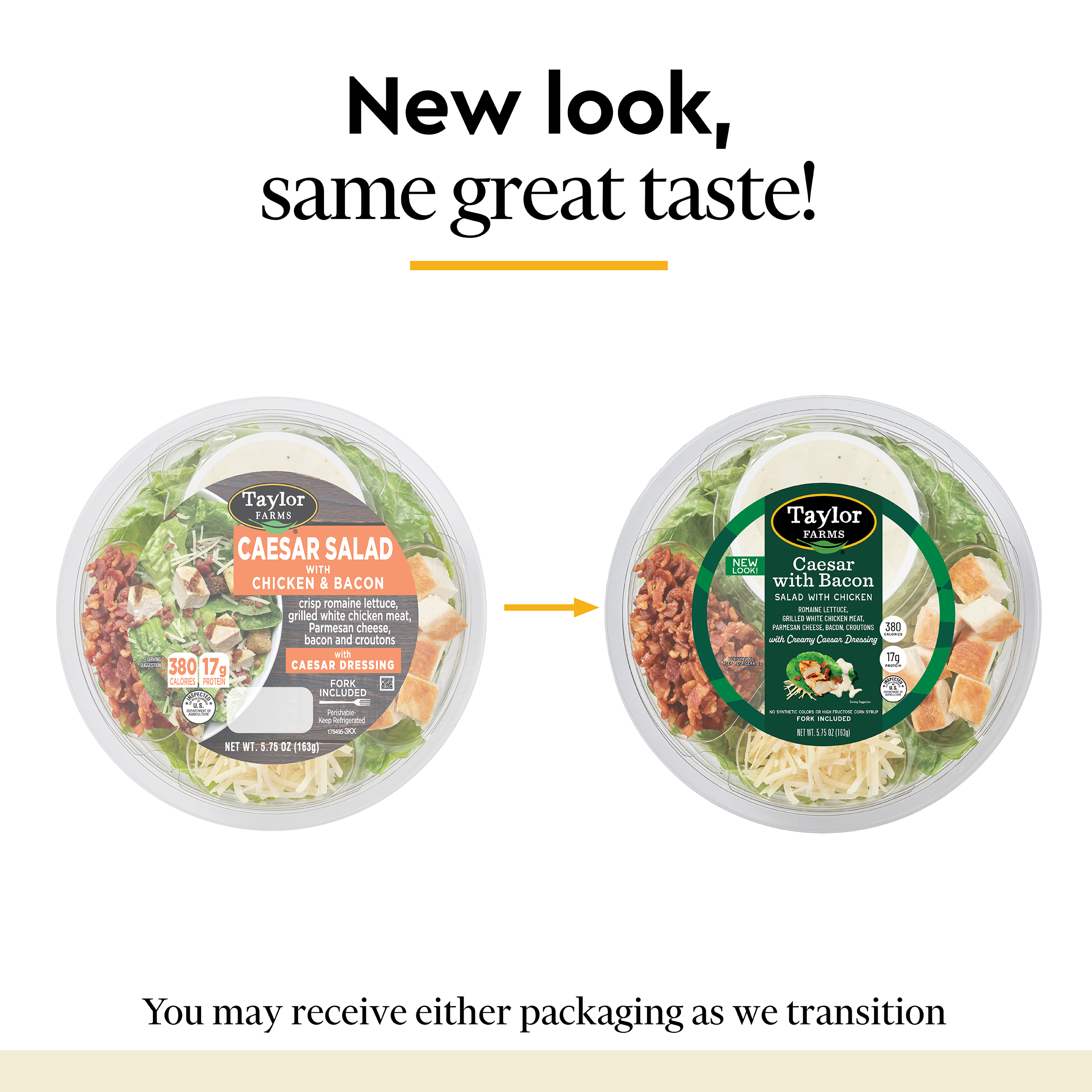 Taylor Farms Caesar Salad with Bacon and Chicken, 5.75 oz (Fresh) thumbnail 2