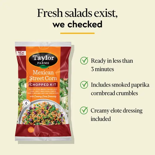 Taylor Farms Mexican Style Street Corn Fresh Chopped Salad Kit, 11.62 oz, Fresh thumbnail 4