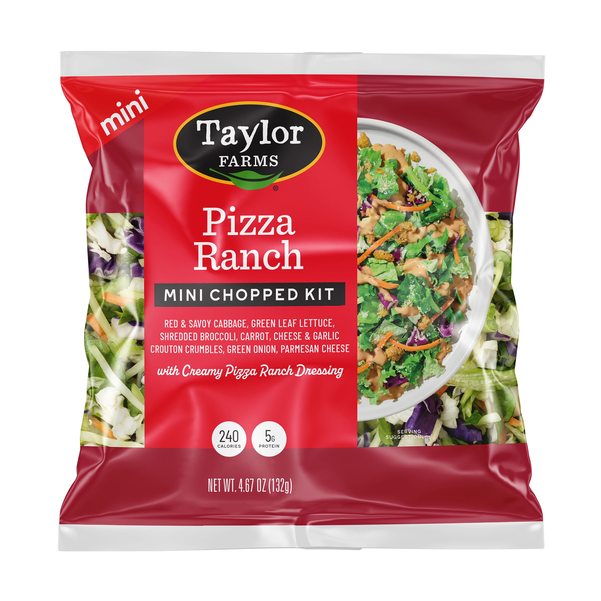 Taylor Farms Pizza Ranch Mini Salad Kit, 4.67 oz Bag, Fresh