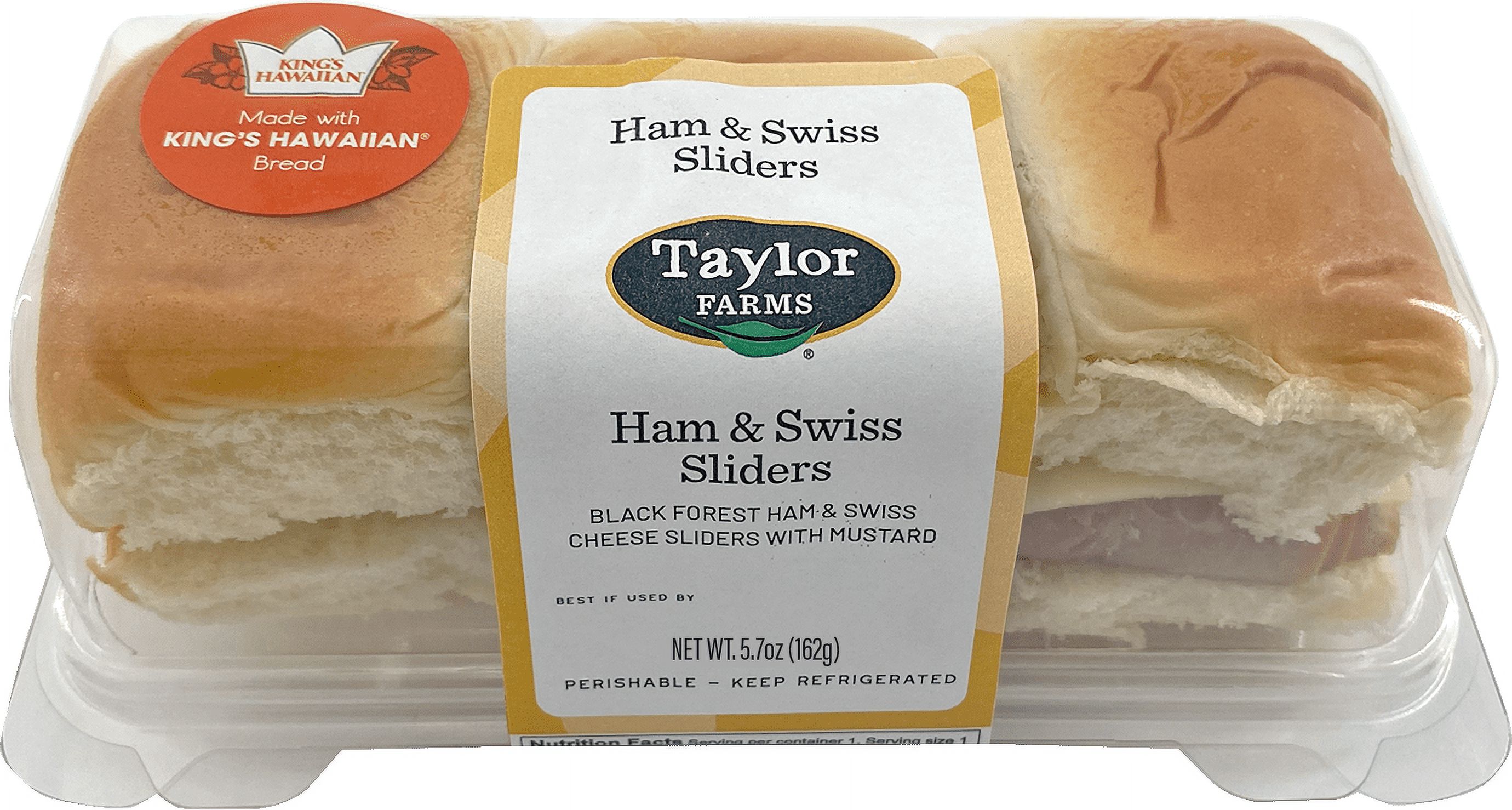 Taylor Farms Ham & Swiss Sandwich Sliders, 3 Count, 5.7 oz (Fresh)