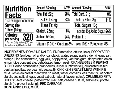 Taylor Farms Sweet Kale Chopped Salad Bowl, 5.25 oz (Fresh) thumbnail 4
