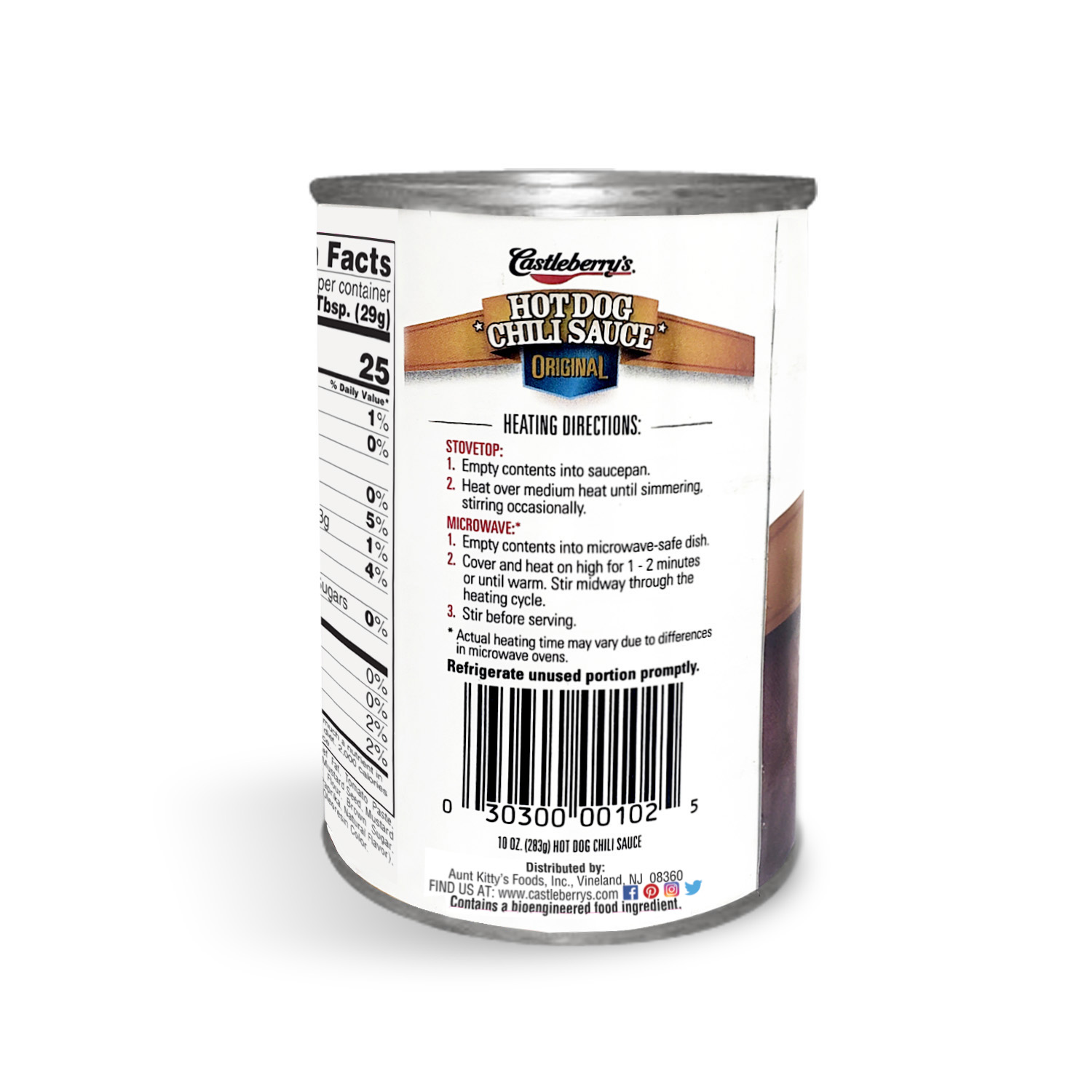 Castleberryâ€™s Original Hot Dog Chili Sauce, 10 oz Can thumbnail 2