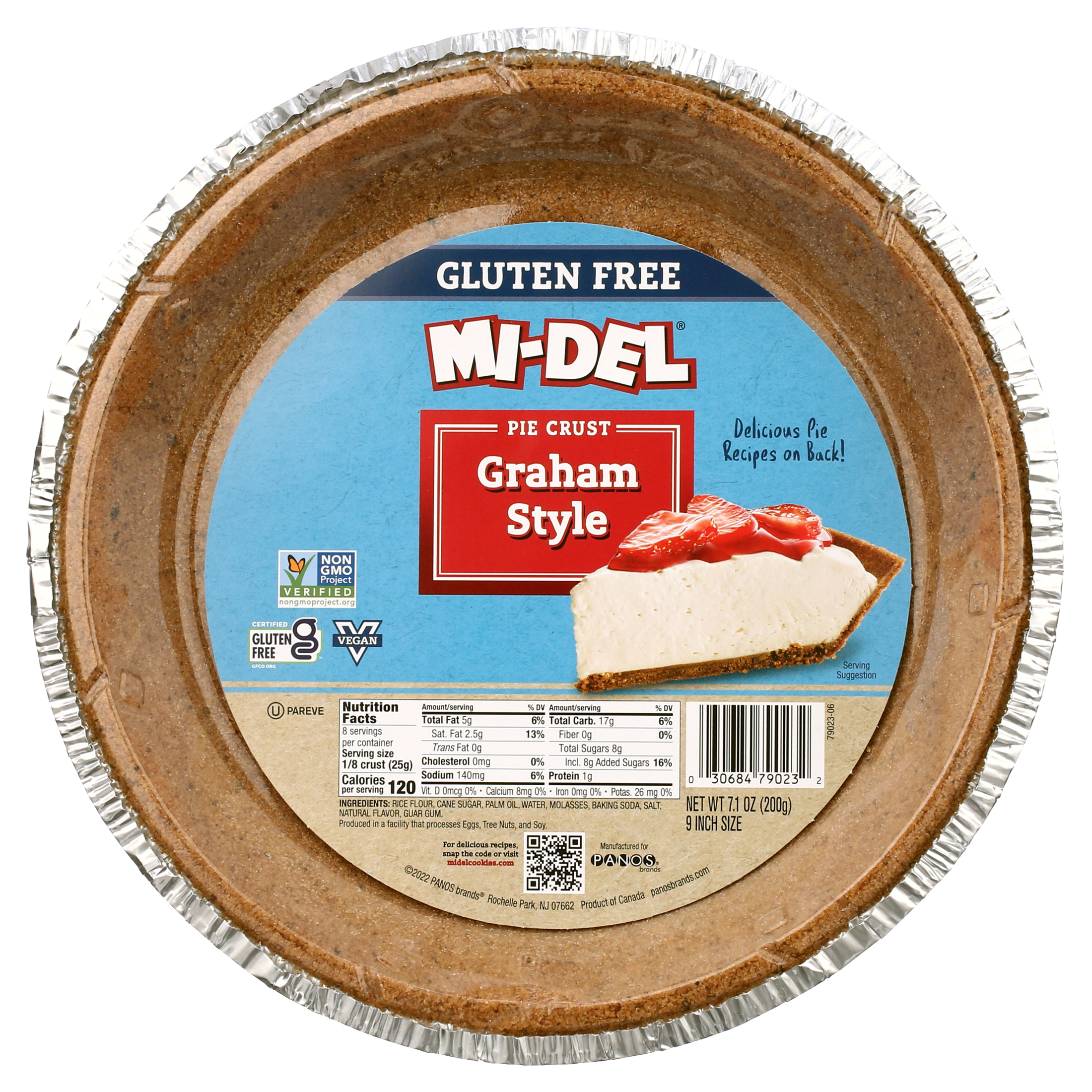 Mi-Del Gluten Free Graham Style Pie Crust, 7.1oz Ready to Eat