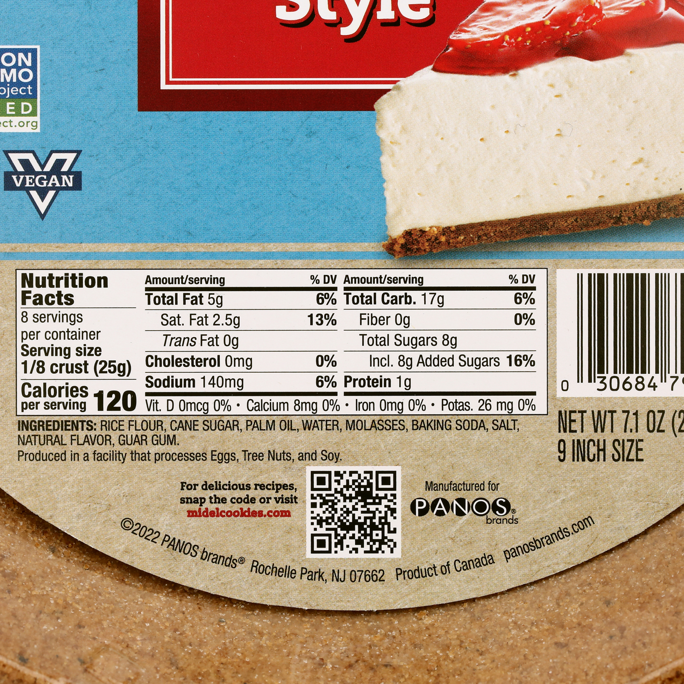 Mi-Del Gluten Free Graham Style Pie Crust, 7.1oz Ready to Eat thumbnail 4