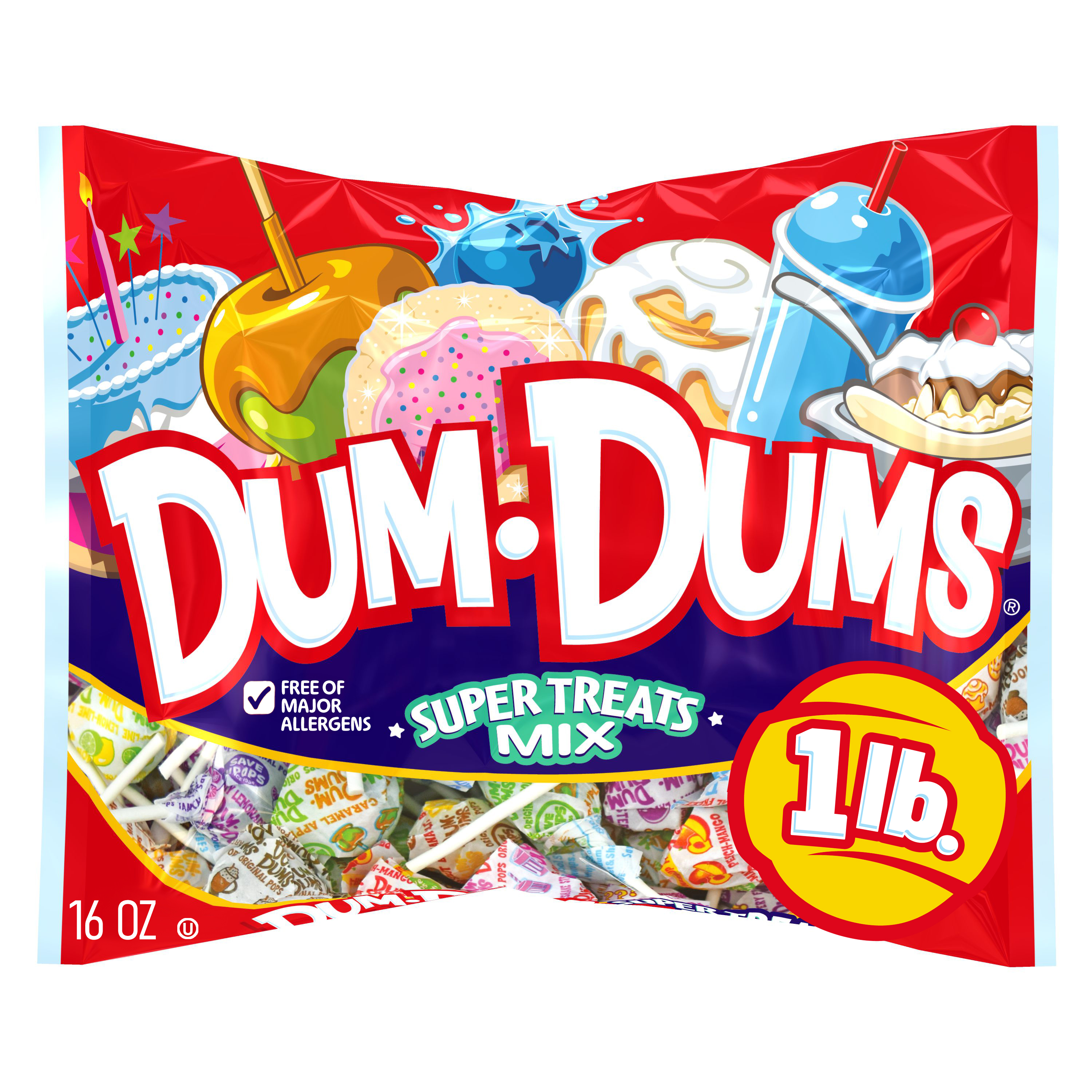 Dum Dums Limited Edition Flavor Mix Lollipops & Suckers, Party Candy Hard Candy, 16 oz Bag