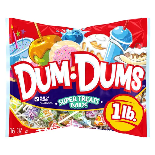 Dum Dums Limited Edition Flavor Mix Lollipops & Suckers, Party Candy Hard Candy, 16 oz Bag
