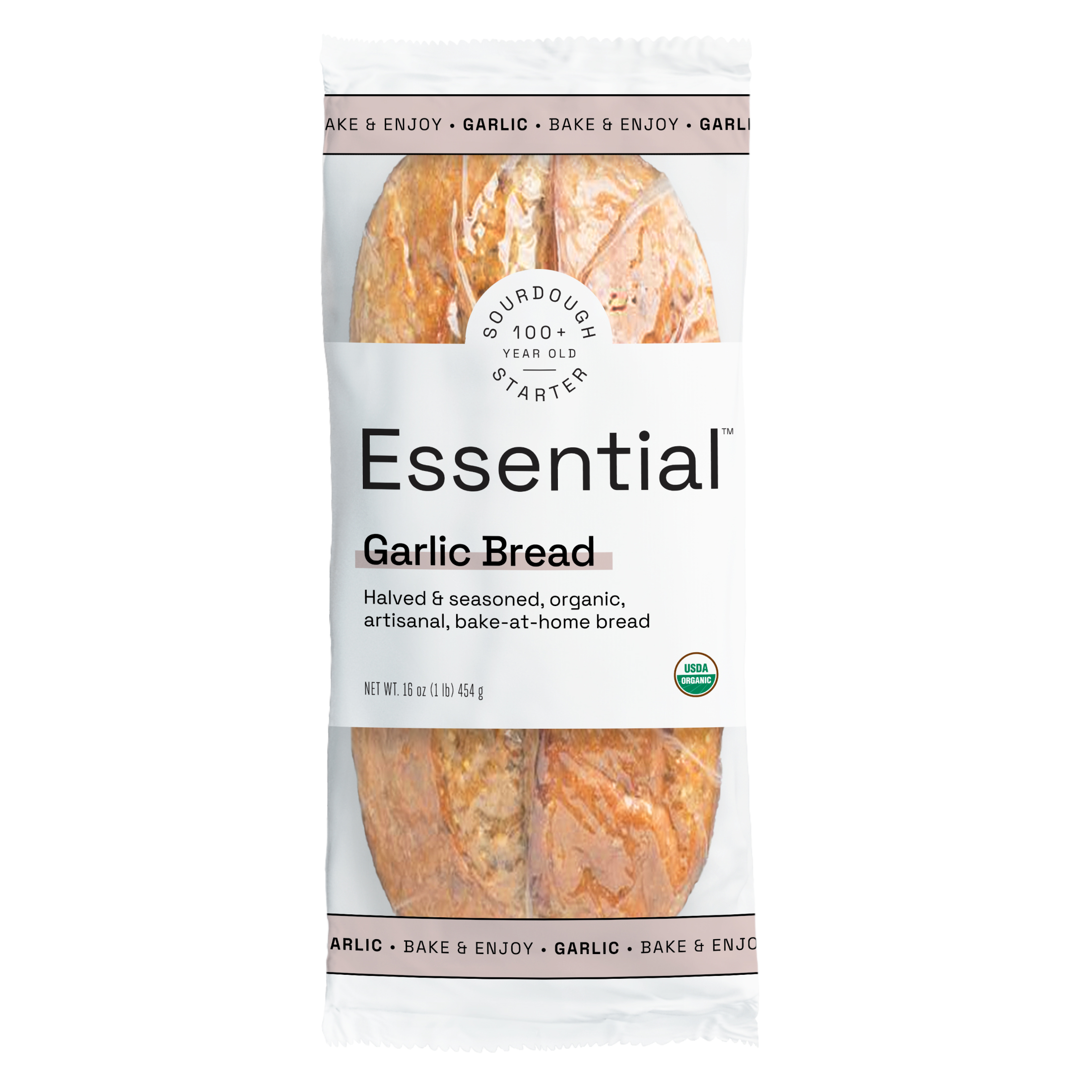 Essential Bake at Home Garlic Bread, Certified Organic, 16 oz, 4 Pack thumbnail 2