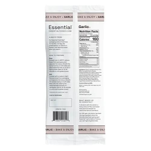 Essential Bake at Home Garlic Bread, Certified Organic, 16 oz, 4 Pack thumbnail 3