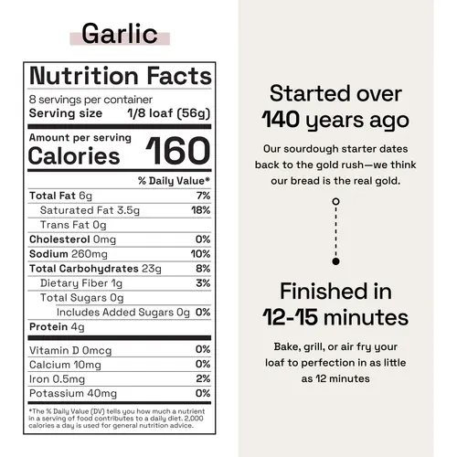 Essential Bake at Home Garlic Bread, Certified Organic, 16 oz, 4 Pack thumbnail 4