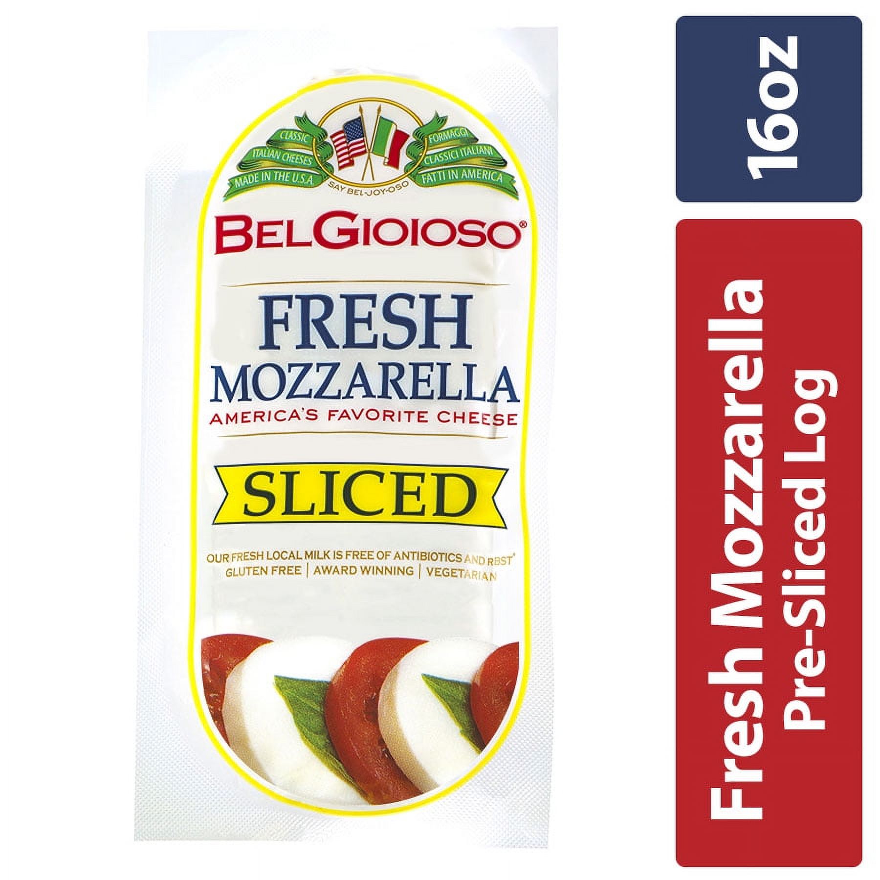 BelGioioso Fresh Mozzarella Log, Pre-Sliced Specialty Cheese, 16 oz Refrigerated Plastic Packet thumbnail 2