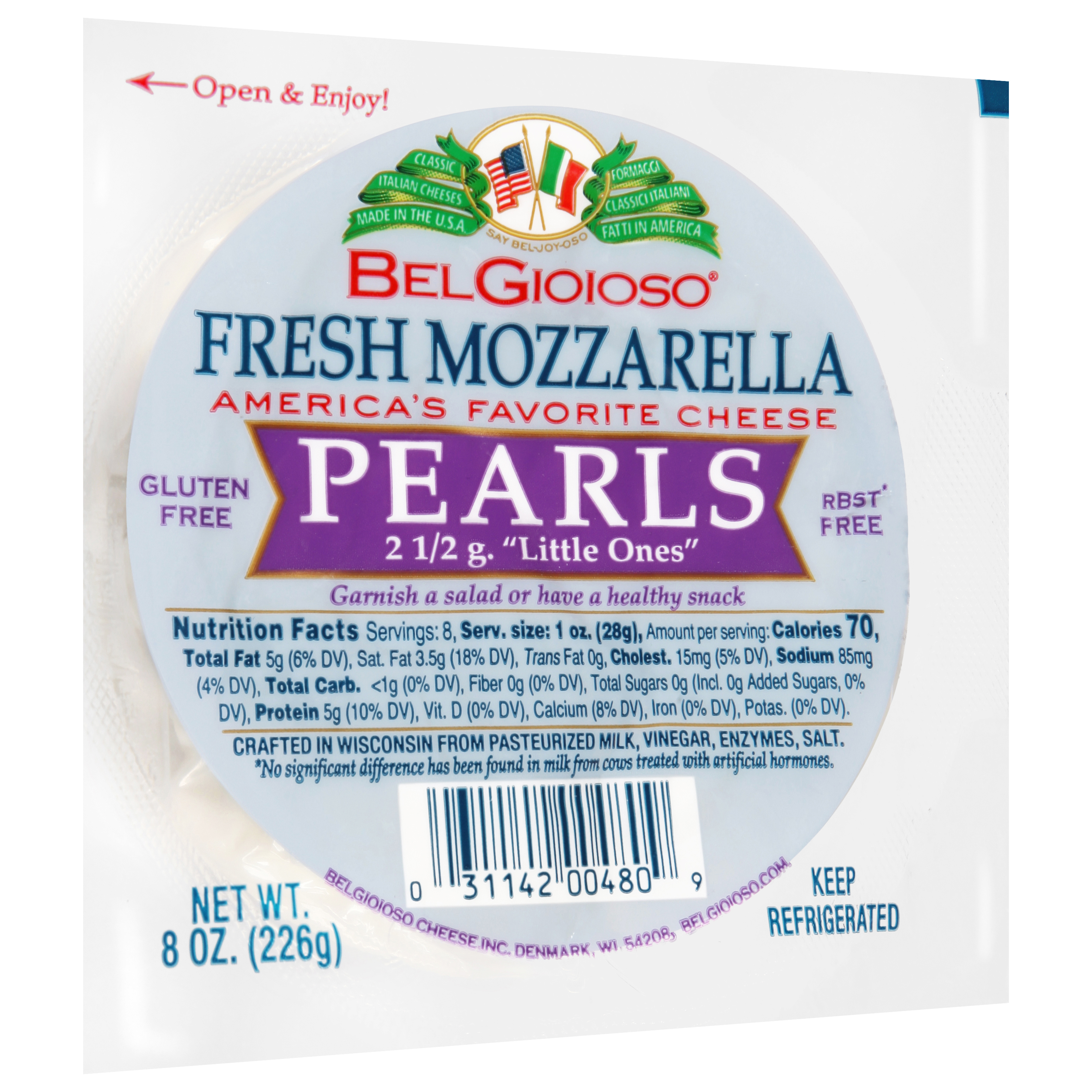 BelGioioso Fresh Mozzarella Cheese Pearls Mini Snacking Cheese, 8 oz Refrigerated Plastic Packet thumbnail 3