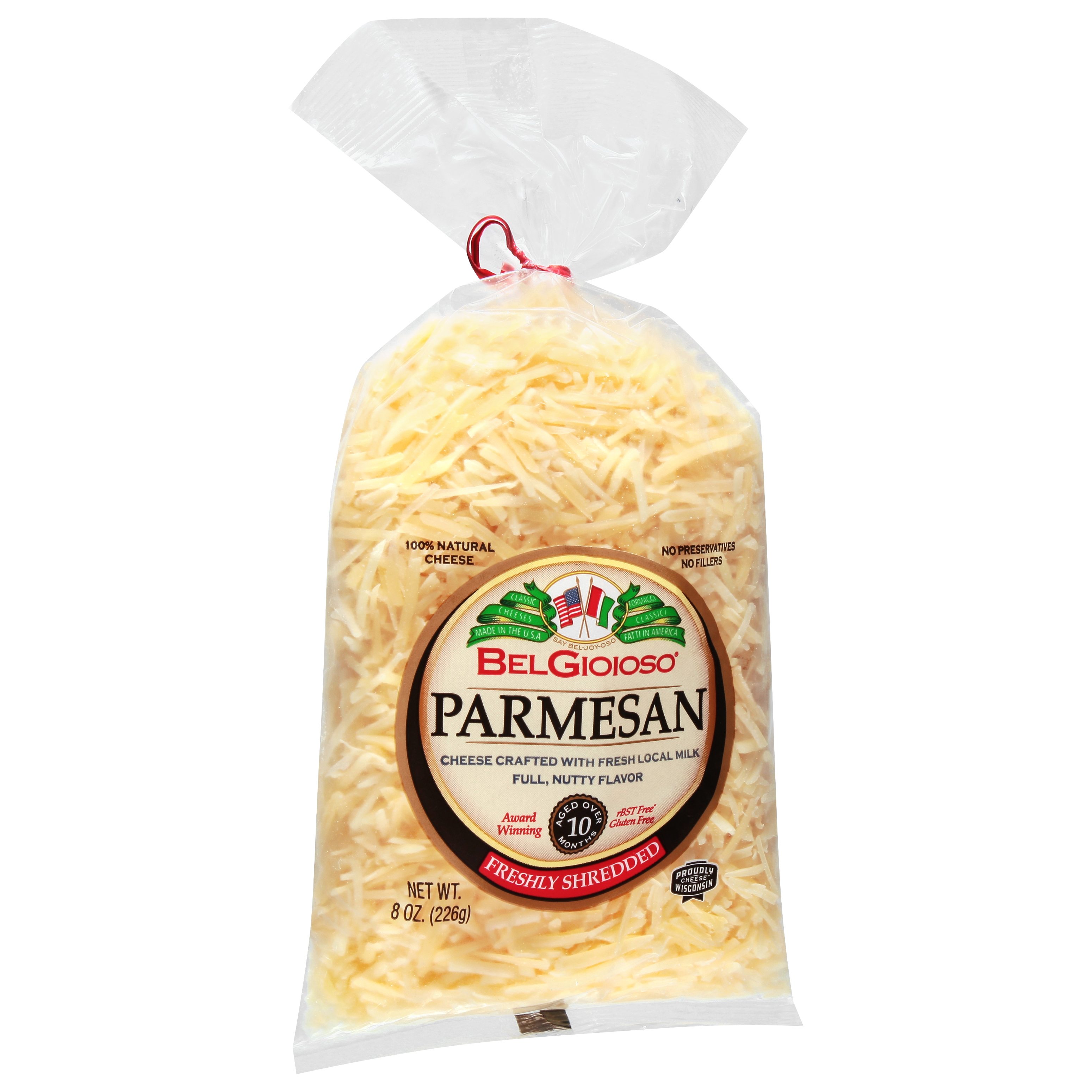 BelGioioso Freshly Shredded Parmesan Cheese, Refrigerated 8 oz Plastic Bag thumbnail 3