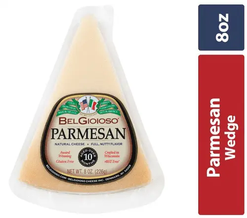 BelGioioso Parmesan Cheese Wedge Specialty Hard Cheese, 8 oz Refrigerated Plastic Packet thumbnail 2