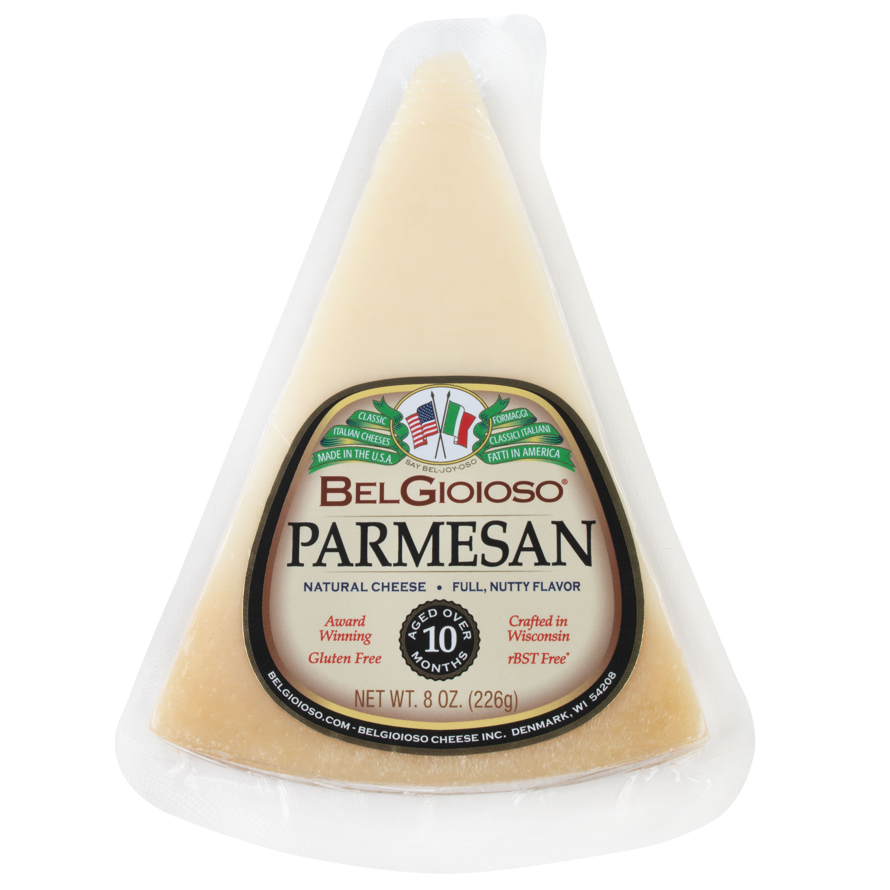 BelGioioso Parmesan Cheese Wedge Specialty Hard Cheese, 8 oz Refrigerated Plastic Packet thumbnail 4
