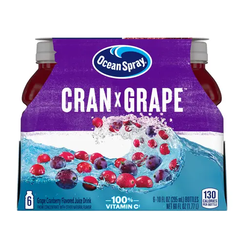 Ocean SprayÂ® Cran-GrapeÂ® Cranberry Grape Juice Drinks, 10 fl oz Bottles, 6 Count thumbnail 2