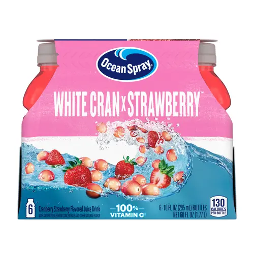 Ocean SprayÂ® White Cran-Strawberry Juice Drinks, 10 fl oz Bottles, 6 Count