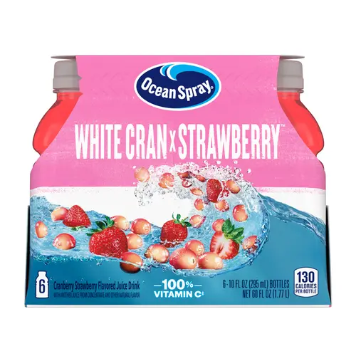 Ocean SprayÂ® White Cran-Strawberry Juice Drinks, 10 fl oz Bottles, 6 Count thumbnail 2