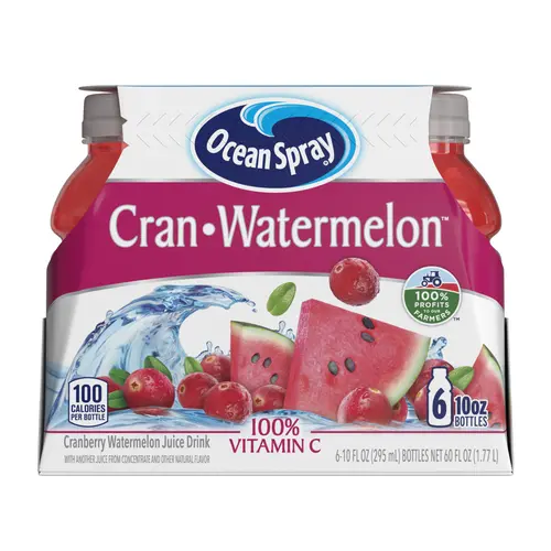 Ocean SprayÂ® Cran-Watermelonâ„¢ Cranberry Watermelon Juice Drinks, 10 fl oz Bottles, 6 Count thumbnail 2