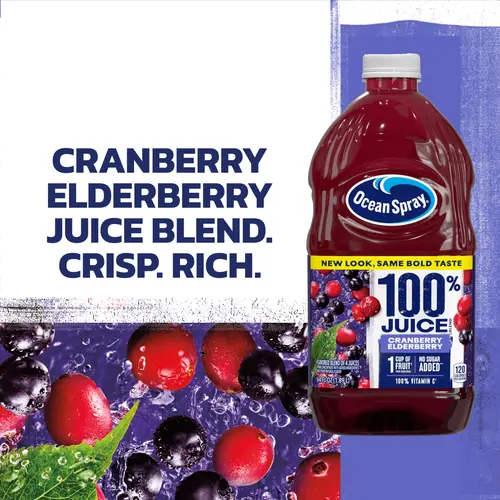 Ocean SprayÂ® 100% Juice Cranberry Elderberry Juice Blend, 64 fl oz Bottle thumbnail 4