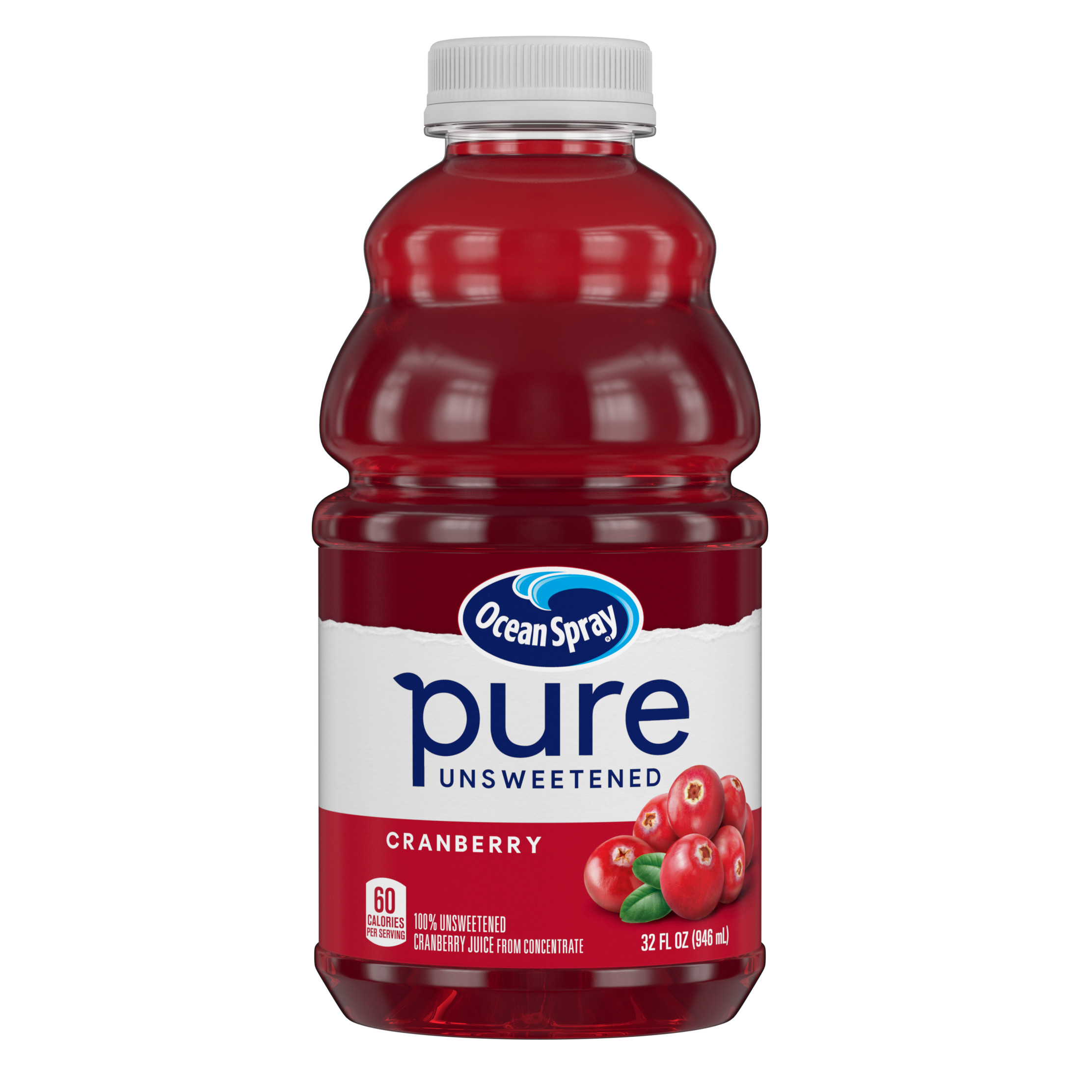 Ocean SprayÂ® Pure Unsweetened Cranberry, 100% Cranberry Juice, 32 fl oz Bottle thumbnail 2
