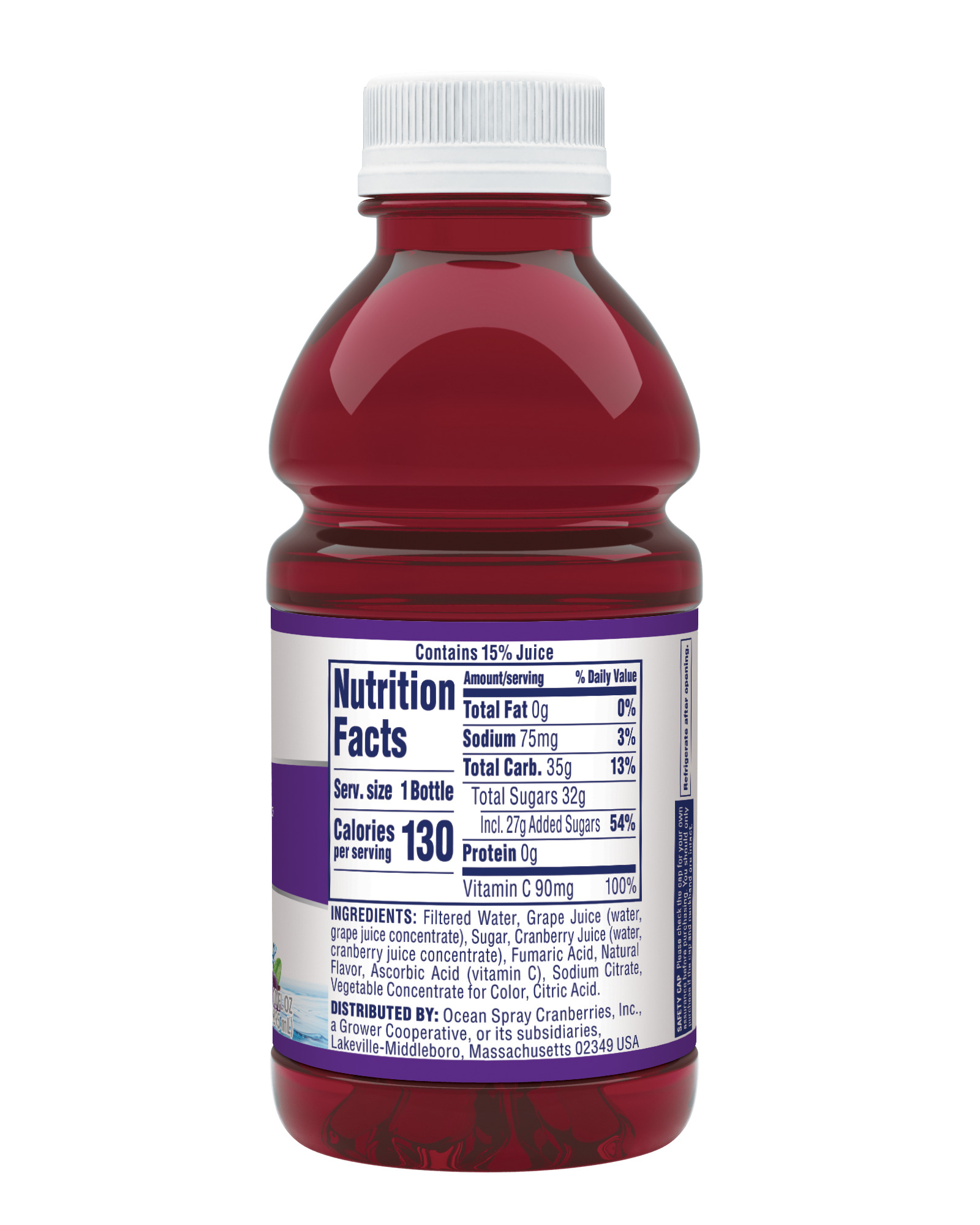 Ocean SprayÂ® Cran-GrapeÂ® Juice Drinks, 10 fl oz Bottles, 12 Count thumbnail 3