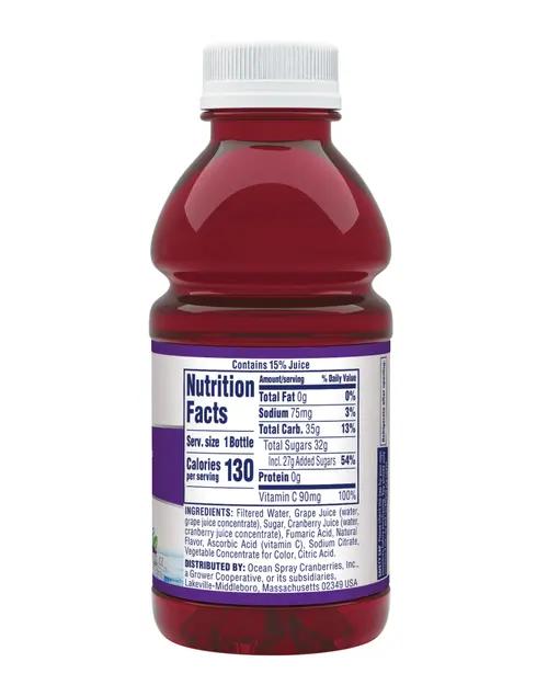 Ocean SprayÂ® Cran-GrapeÂ® Juice Drinks, 10 fl oz Bottles, 12 Count thumbnail 3