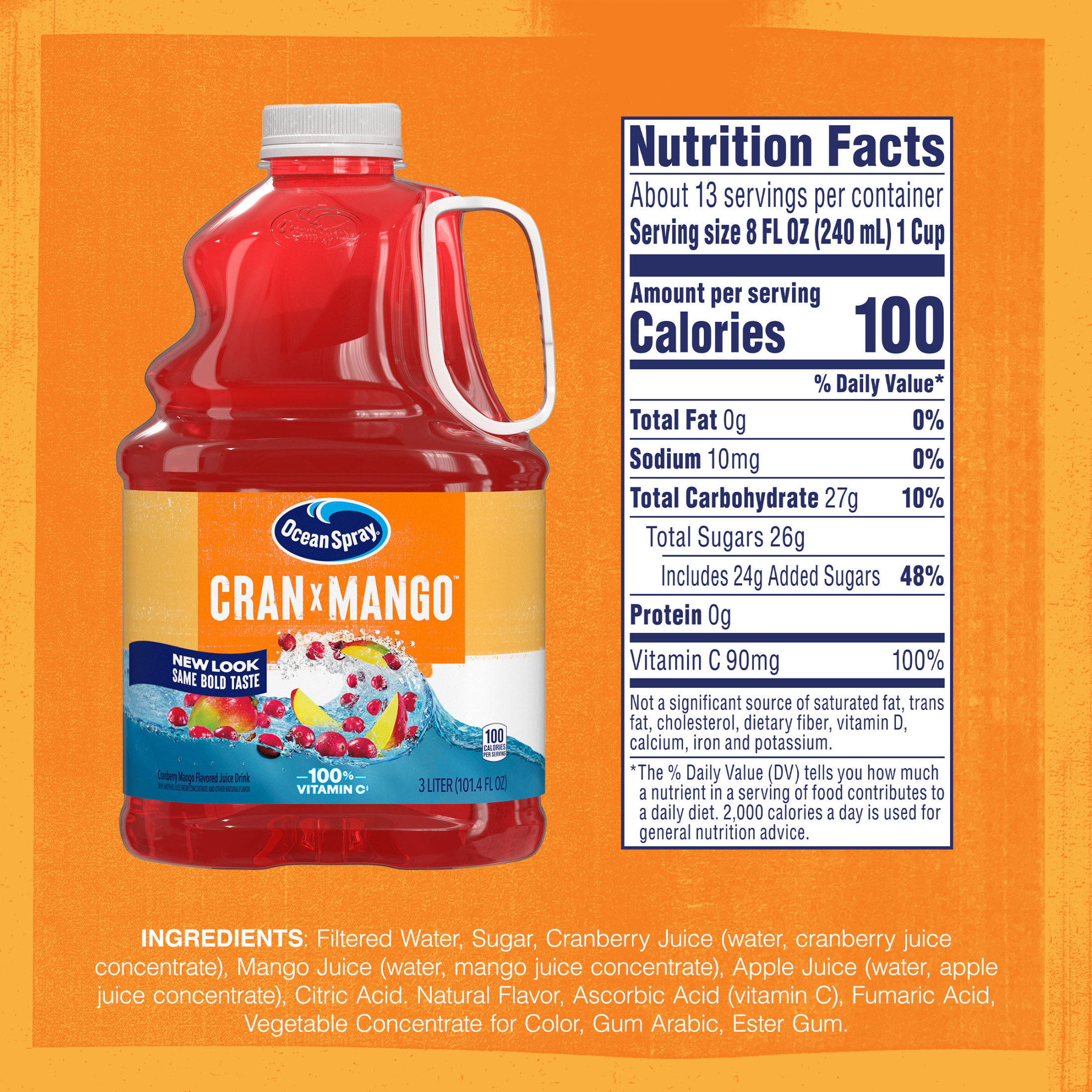 Ocean SprayÂ® Cran-Mangoâ„¢ Cranberry Mango Juice Drink, 101.4 fl oz Bottle thumbnail 4