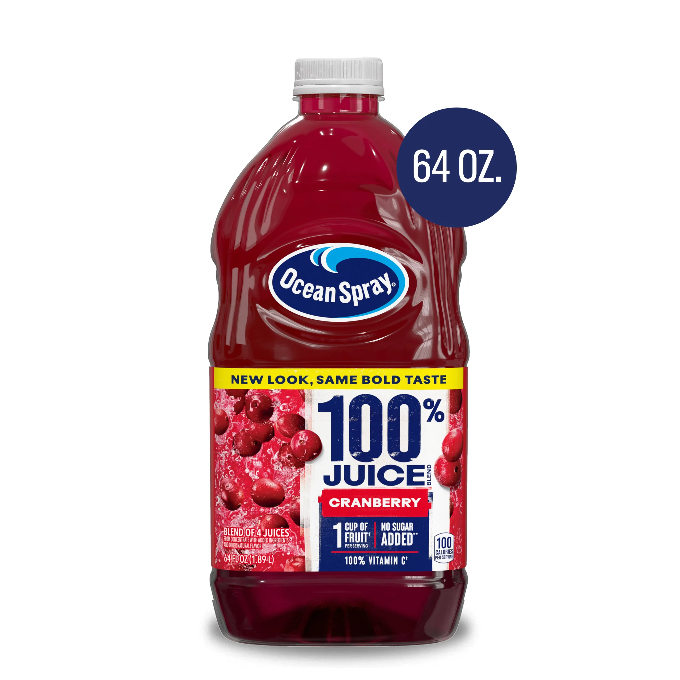 Ocean SprayÂ® 100% Juice Cranberry Juice Blend, 64 fl oz Bottle