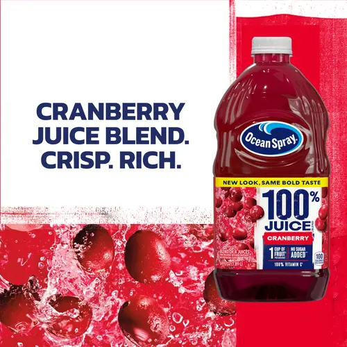 Ocean SprayÂ® 100% Juice Cranberry Juice Blend, 64 fl oz Bottle thumbnail 4