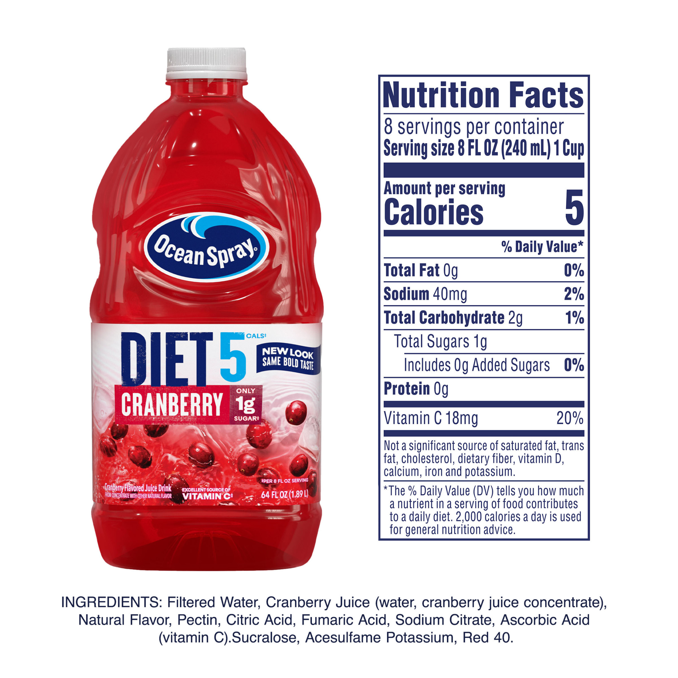 Ocean SprayÂ® Diet Cranberry Juice Drink, 64 fl oz Bottle thumbnail 3