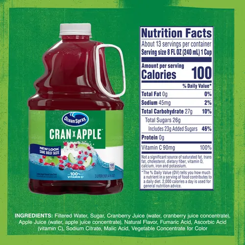 Ocean SprayÂ® Cran-Appleâ„¢ Cranberry Apple Juice Drink, 101.4 fl oz Bottle thumbnail 3