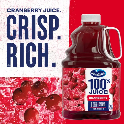 Ocean SprayÂ® 100% Juice Cranberry Juice Blend, 101.4 fl oz Bottle thumbnail 4
