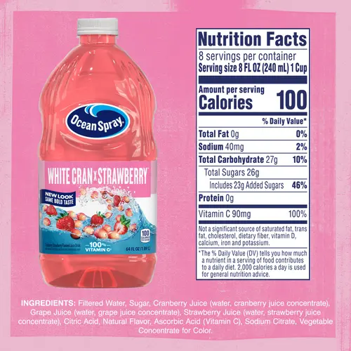 Ocean SprayÂ® White Cran-Strawberry Juice Drink, 64 fl oz Bottle thumbnail 3
