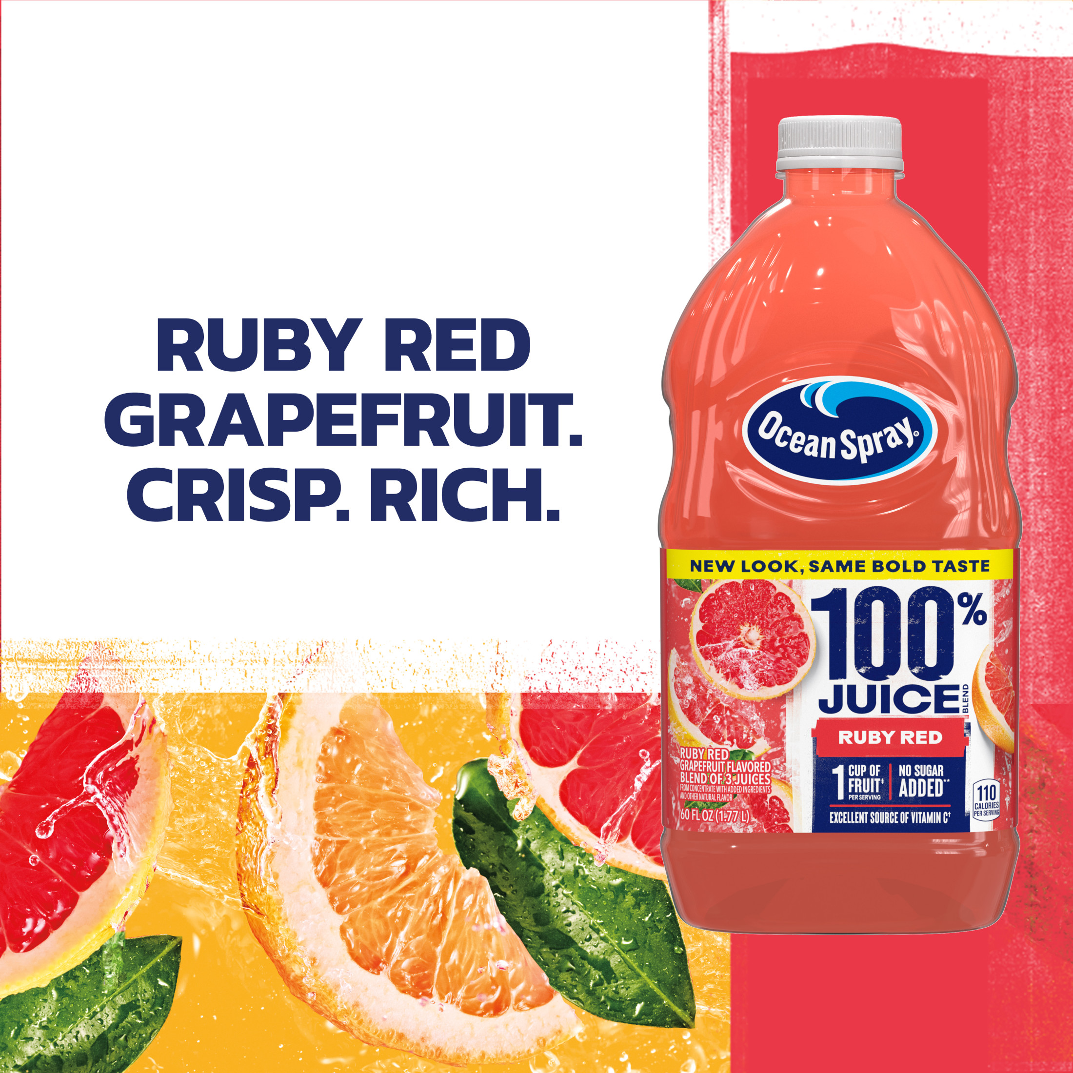 Ocean SprayÂ® 100% Ruby Red Grapefruit Juice, 100% Juice, 60 fl oz Bottle thumbnail 4