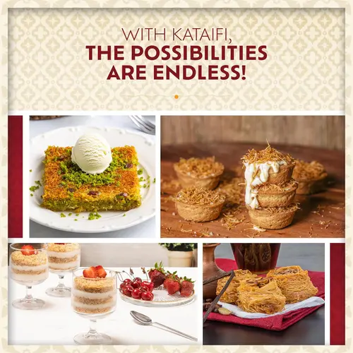 Dried & Chopped Kataifi Shredded Fillo Dough, Kurutulmus Kadayif Pastry Dough, Ingredient for The Viral Dubai Pistachio Choc thumbnail 3