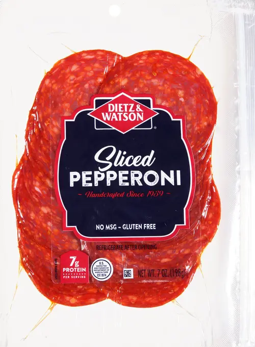 Dietz & Watson Sliced Pepperoni, 7 oz Plastic Resealable Package