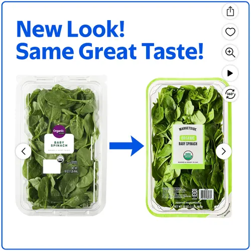 Marketside Organic Fresh Baby Spinach, 16 oz thumbnail 2