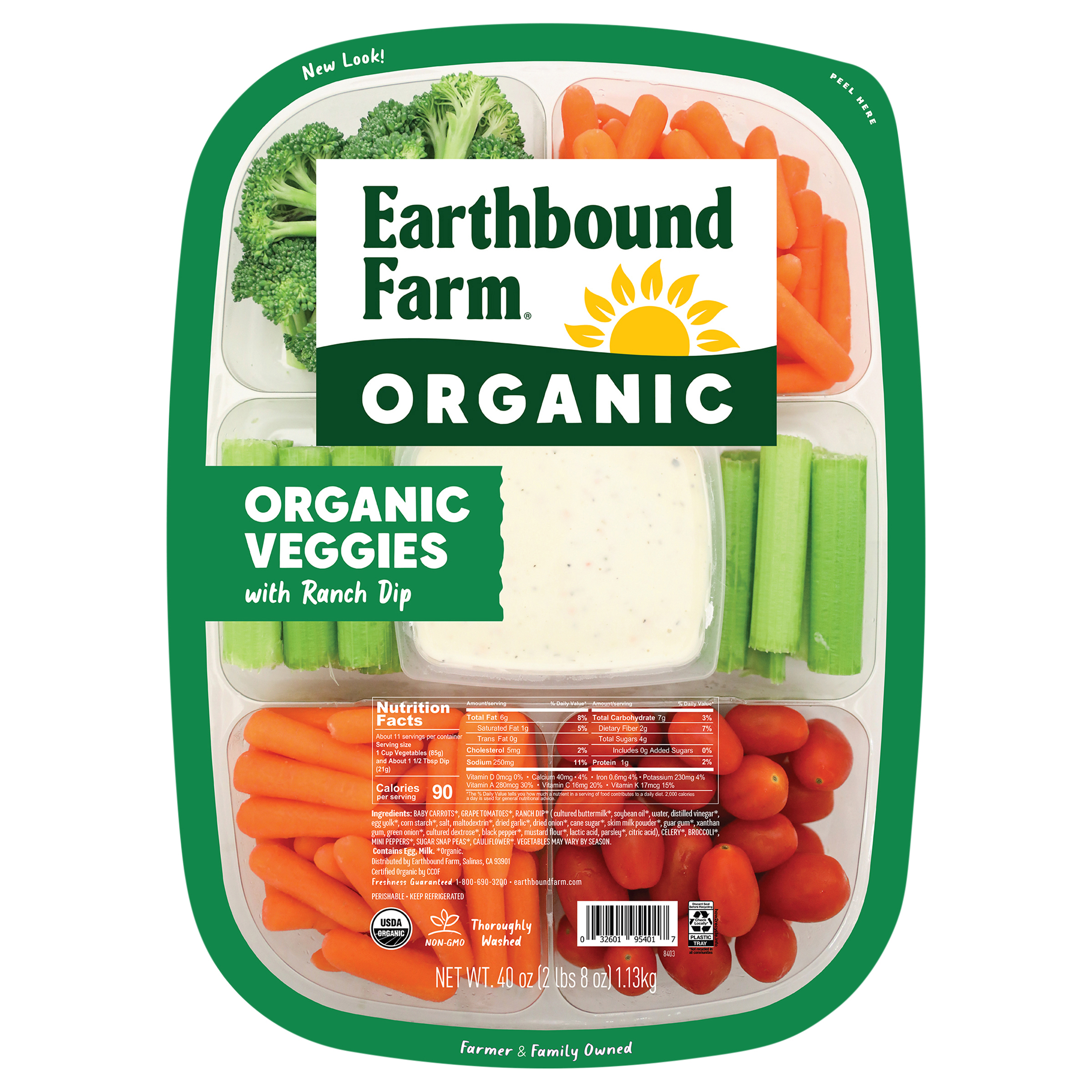 Fresh Cut Organic Vegetable Tray with Ranch Dip, 40 oz thumbnail 4