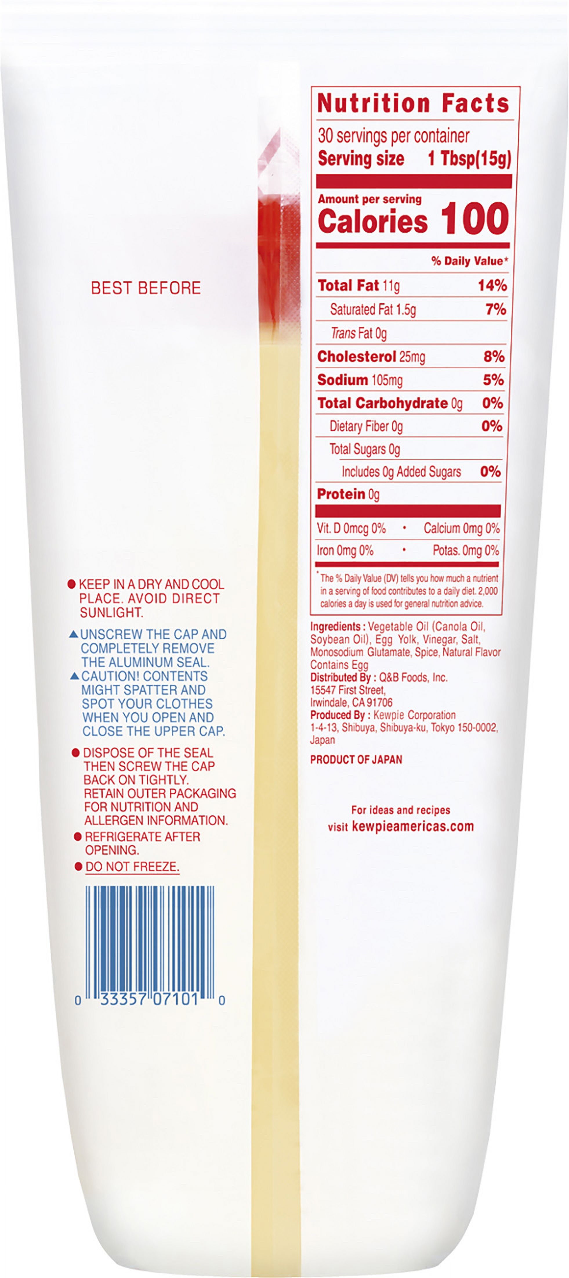 Kewpie Mayonnaise, 15.72 fl oz thumbnail 4