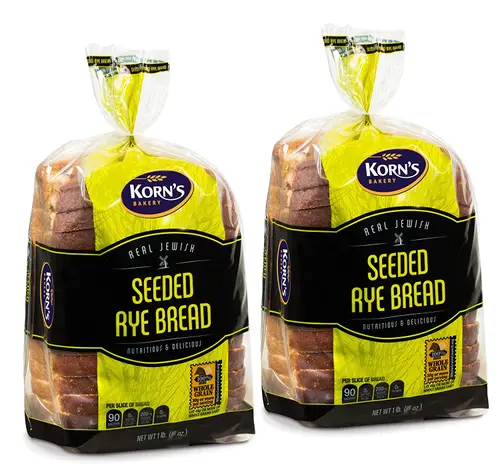 Rye Bread with Seeds -2 Pack-16 oz Per Loaf | Delicious Sandwich Bread | Kosher Bread | Fresh Bread | Dairy & Nut Free | 2-3