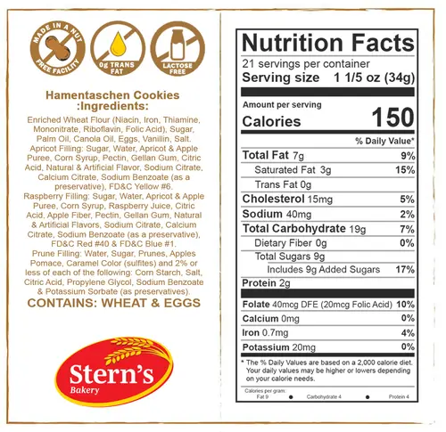 Hamentaschen Cookies | Shortbread Cookies with Apricot, Raspberry & Prune Filling | Hamentashen Cookie Gifts| Dairy & Nu thumbnail 2