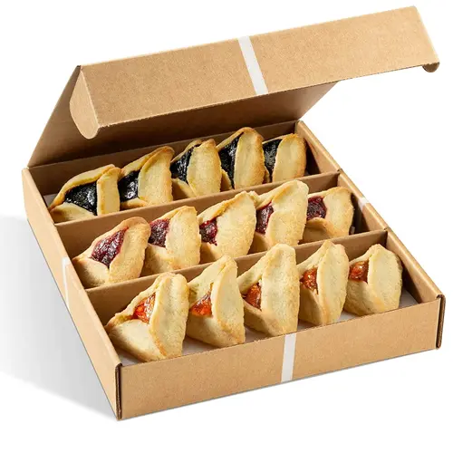 Hamentashen Cookies | Purim Cookies | Shortbread Cookies Gift Basket | 12 Individually Wrapped Hamentaschen 3 Flavors Raspberry,