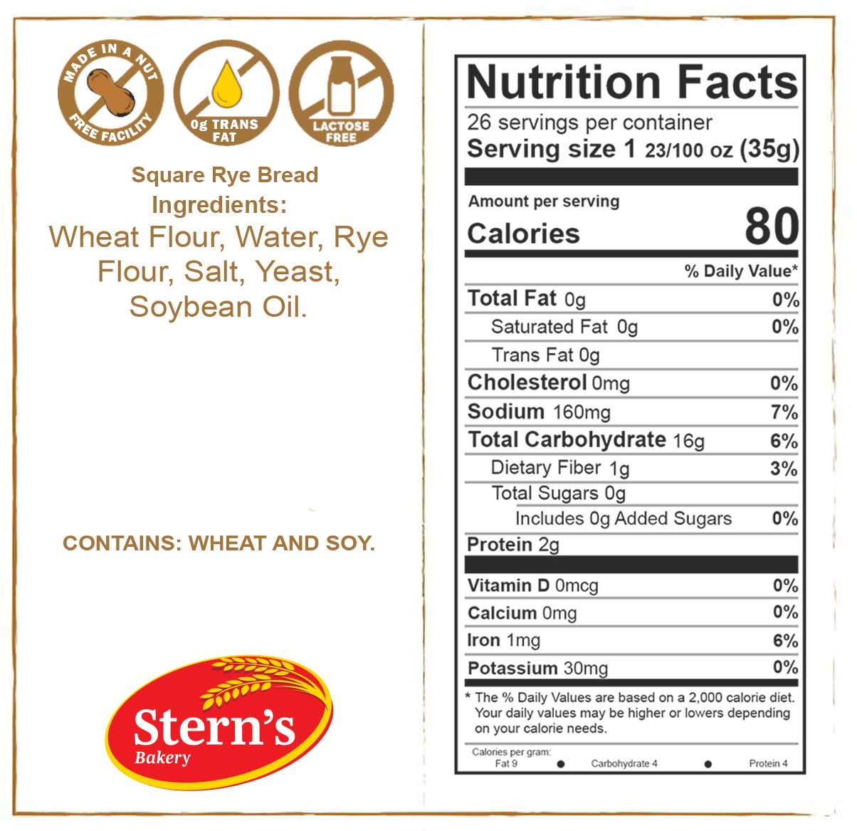 Rye Bread - 2 Pack - 32 oz per Loaf | Delicious Sandwich Bread | Fresh Bread | Soft & Light Rye Bread | Dairy & Nut Free thumbnail 3