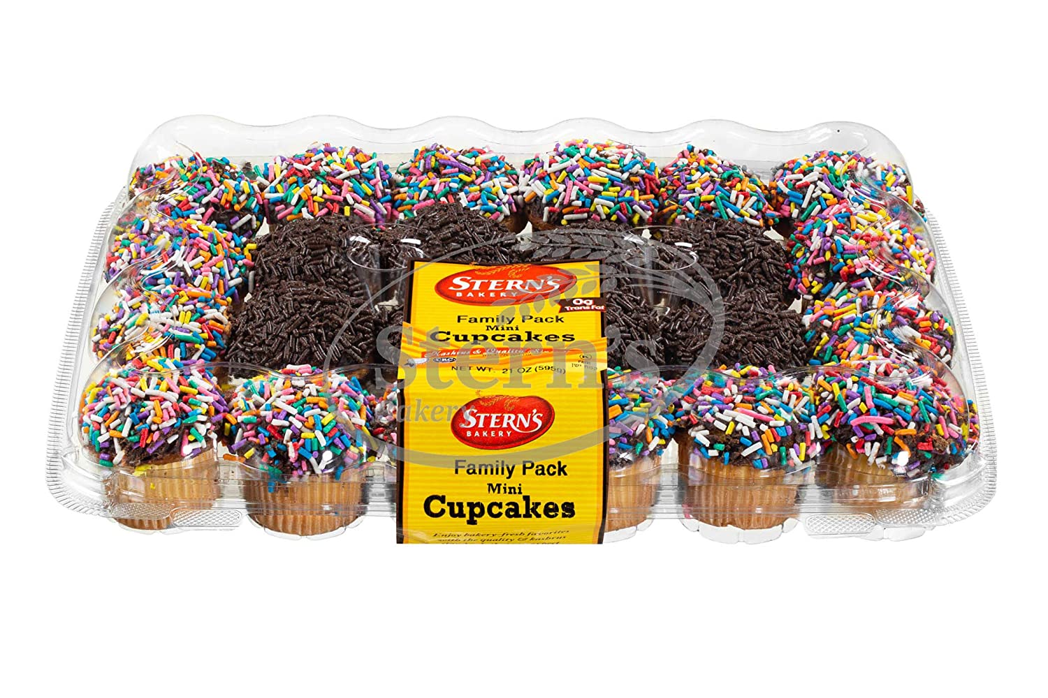 Birthday Snack | Cup Cakes | Snack Cakes | Birthday Cakes | Dairy & Nut Free | 24 Mini Cupcakes Per Pack | 21 oz  Sterns Bak