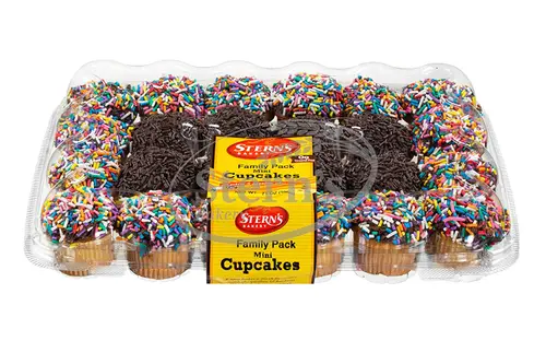Birthday Snack | Cup Cakes | Snack Cakes | Birthday Cakes | Dairy & Nut Free | 24 Mini Cupcakes Per Pack | 21 oz  Sterns Bak